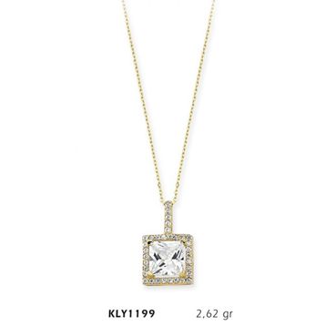 Harem Altın KLY1199 14 Ayar Altın Tektaş Prenses Kolye