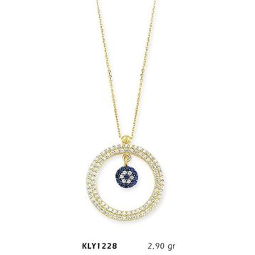 Harem Altın KLY1228 14 Ayar Altın Nazar Boncuklu Çember Kolye