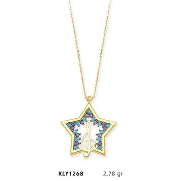 Harem Altın KLY1268 14 Ayar Altın Sol Anahtarlı Yıldız Kolye