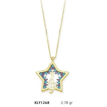 Harem Altın KLY1268 14 Ayar Altın Sol Anahtarlı Yıldız Kolye