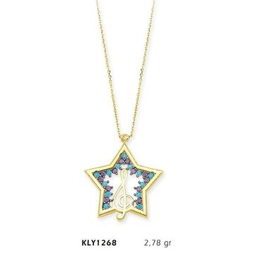 Harem Altın KLY1268 14 Ayar Altın Sol Anahtarlı Yıldız Kolye