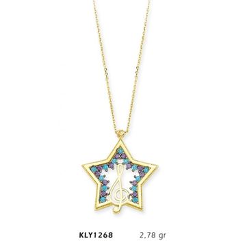 Harem Altın KLY1268 14 Ayar Altın Sol Anahtarlı Yıldız Kolye