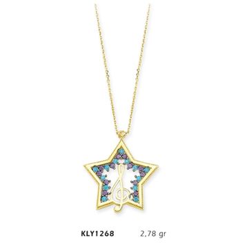 Harem Altın KLY1268 14 Ayar Altın Sol Anahtarlı Yıldız Kolye