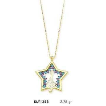 Harem Altın KLY1268 14 Ayar Altın Sol Anahtarlı Yıldız Kolye