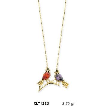 Harem Altın KLY1323 14 Ayar Altın Çift Renkli Kuş Kolye