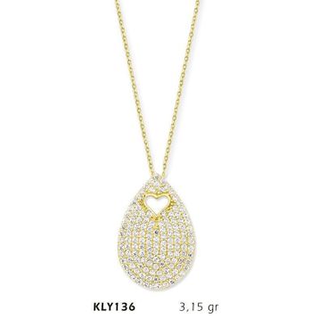 Harem Altın KLY136 14 Ayar Altın Kalp Damla Kolye