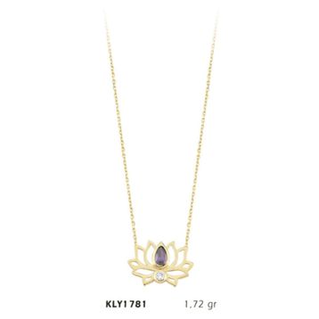 Harem Altın KLY145 14 Ayar Altın Güneş Nazar Boncuğu Kolye