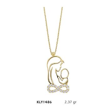 Harem Altın KLY1486 14 Ayar Altın Anne Bebek Kolye