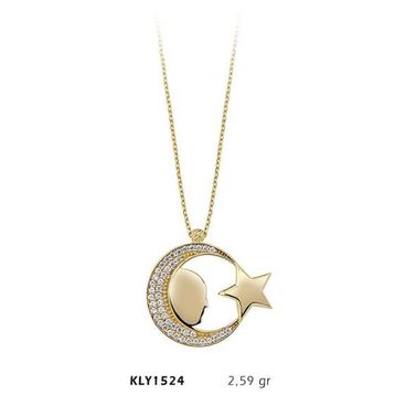 Harem Altın KLY1524 14 Ayar Altın Ayyıldız Kadın Kolye