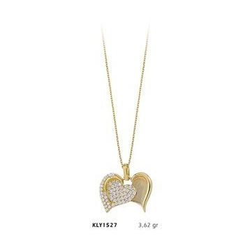 Harem Altın KLY1527 14 Ayar Altın Birleşik Kalp Kadın Kolye