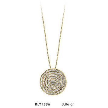 Harem Altın KLY1536 14 Ayar Altın Taşlı Daire Kolye