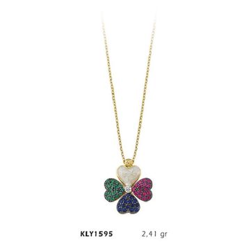Harem Altın KLY1595 14 Ayar Altın Dört Renk Yonca Kolye
