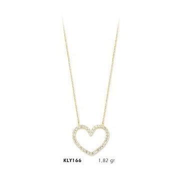Harem Altın KLY166 14 Ayar Altın Taşlı Kalp Kolye