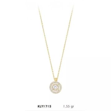 Harem Altın KLY1715 14 Ayar Tektaş Halkalı Kolye