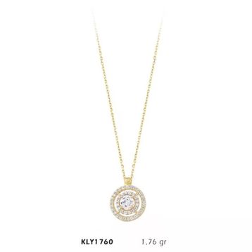 Harem Altın KLY1760 14 Ayar Taşlı Çift Halka Kolye
