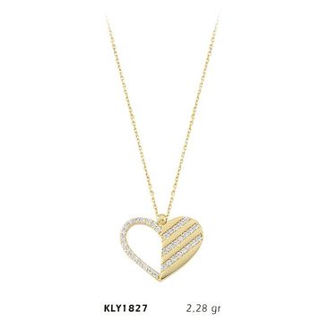 Harem Altın KLY1827 14 Ayar Altın Taşlı Kalp Kolye