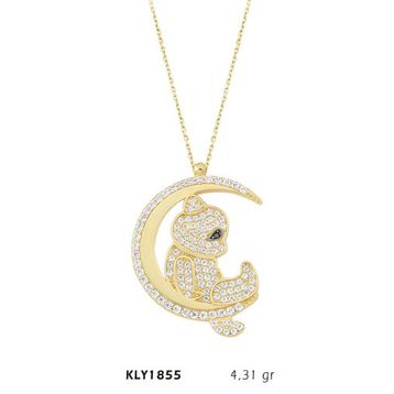 Harem Altın KLY1855 14 Ayar Altın Aya Oturan İnsan Motifli Kolye