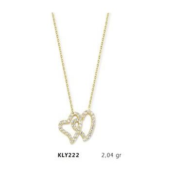 Harem Altın KLY222 14 Ayar Altın İkili Kalp Kolye