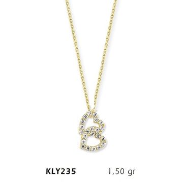 Harem Altın KLY235 14 Ayar Altın Çift Kalp Kolye