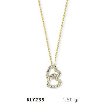 Harem Altın KLY235 14 Ayar Altın Çift Kalp Kolye