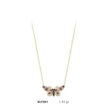 Harem Altın KLY301 14 Ayar Altın Renkli Kelebek Kolye