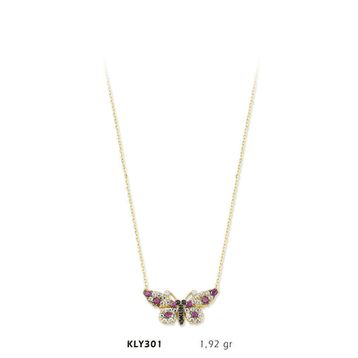 Harem Altın KLY301 14 Ayar Altın Renkli Kelebek Kolye
