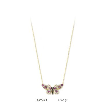 Harem Altın KLY301 14 Ayar Altın Renkli Kelebek Kolye