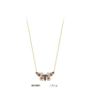 Harem Altın KLY301 14 Ayar Altın Renkli Kelebek Kolye