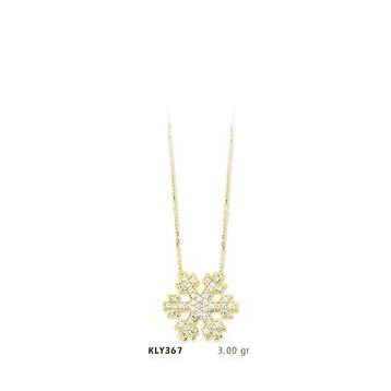 Harem Altın KLY367 14 Ayar Kar Tanesi Kolye