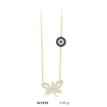 Harem Altın KLY390 14 Ayar Altın Nazar Boncuğu Yusufçuk Kolye