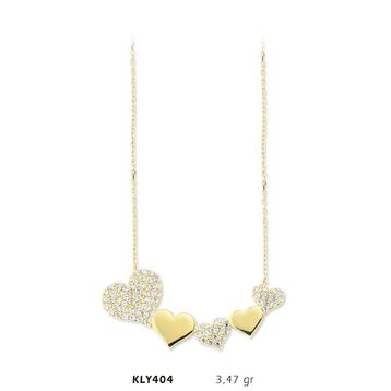 Harem Altın KLY404 14 Ayar Altın Sıra Kalp Kolye