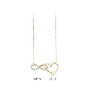 Harem Altın KLY413 14 Ayar Altın Kalp Sonsuzluk Kolye
