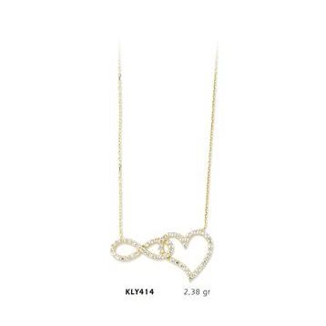 Harem Altın KLY414 14 Ayar Altın Kalp Sonsuzluk Kolye