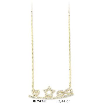 Harem Altın KLY428 14 Ayar Kalp Sonsuzluk Altın Kolye