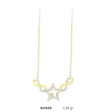 Harem Altın KLY430 14 Ayar Altın Yıldız Sonsuzluk Kolye