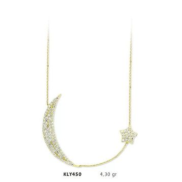 Harem Altın KLY450 14 Ayar Ay Yıldız Altın Kolye