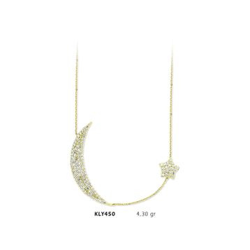 Harem Altın KLY450 14 Ayar Ay Yıldız Altın Kolye