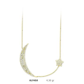 Harem Altın KLY450 14 Ayar Ay Yıldız Altın Kolye