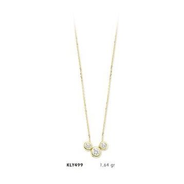 Harem Altın KLY499 14 Ayar Altın Üç Tektaş Kolye