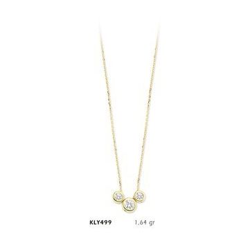 Harem Altın KLY499 14 Ayar Altın Üç Tektaş Kolye