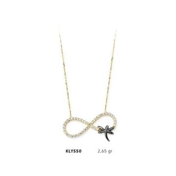 Harem Altın KLY550 14 Ayar Altın Yusufçuk Sonsuzluk Kolye