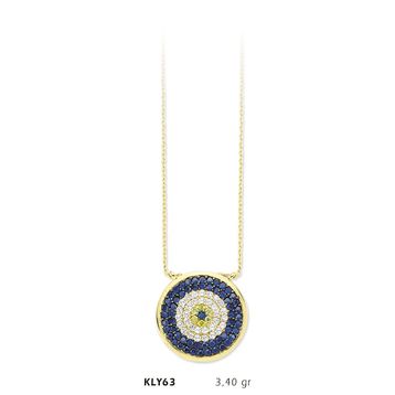 Harem Altın KLY63 14 Ayar Altın Nazar Boncuğu Kolye