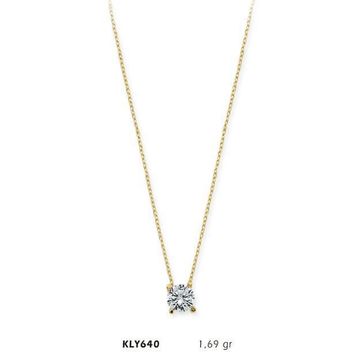 Harem Altın KLY640 14 Ayar Tektaş Altın Kolye
