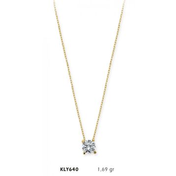 Harem Altın KLY640 14 Ayar Tektaş Altın Kolye