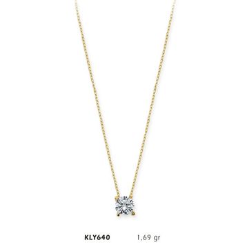 Harem Altın KLY640 14 Ayar Tektaş Altın Kolye