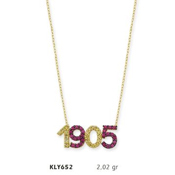 Harem Altın KLY652 14 Ayar Altın 1905 Yazılı Kolye
