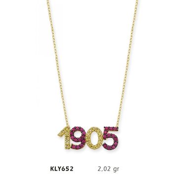 Harem Altın KLY652 14 Ayar Altın 1905 Yazılı Kolye