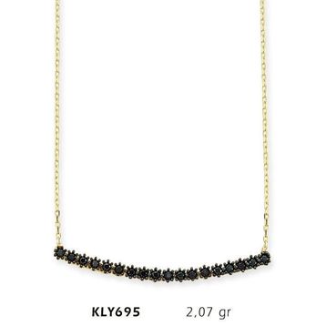 Harem Altın KLY695 14 Ayar Altın Siyah Sırataş Kolye
