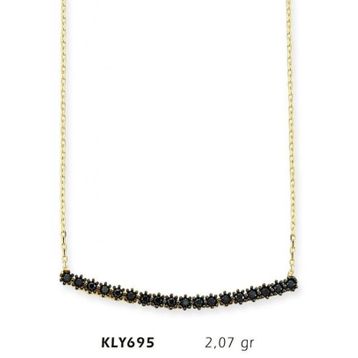 Harem Altın KLY695 14 Ayar Altın Siyah Sırataş Kolye