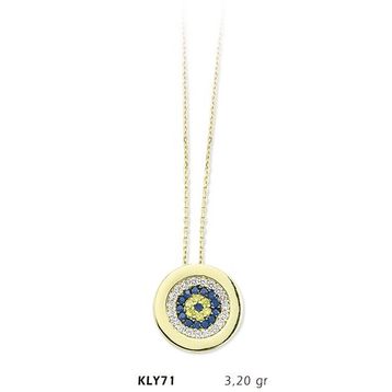 Harem Altın KLY71 14 Ayar Altın Nazar Boncuğu Kolye